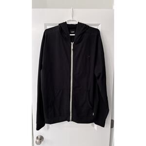 Vuori Coronado Hoodie Men Size L/XL Dark Gray/Black Full-Zip DreamKnit